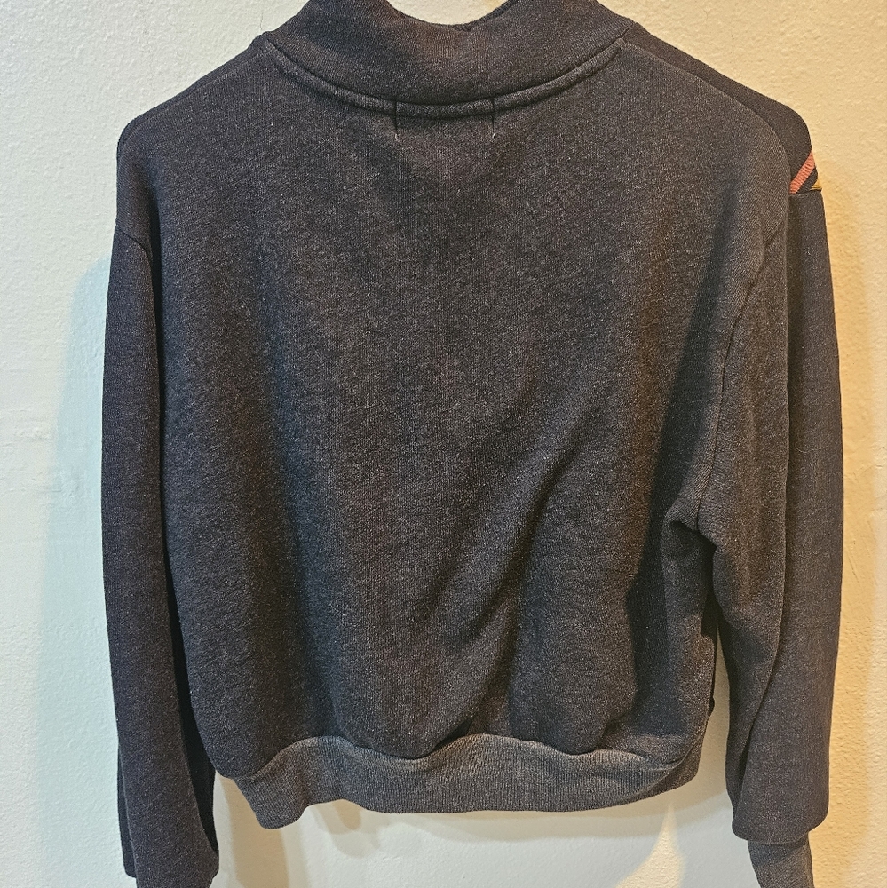 ✨️WILDFOX BLACK RETRO STRIPED HALF ZIP PULLOVER HOODIE SIZE SMALL✨️ - Picture 4 of 10